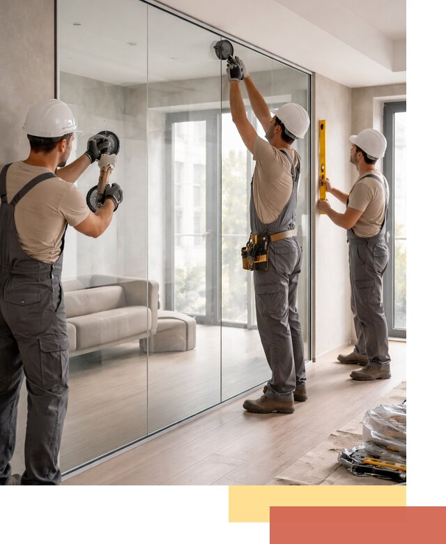 Перегородки из закаленного стекла в Лабинске для офисов и квартир