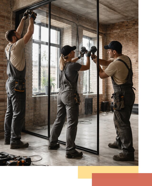 Стеклянные перегородки лофт — изготовление и монтаж в Лабинске