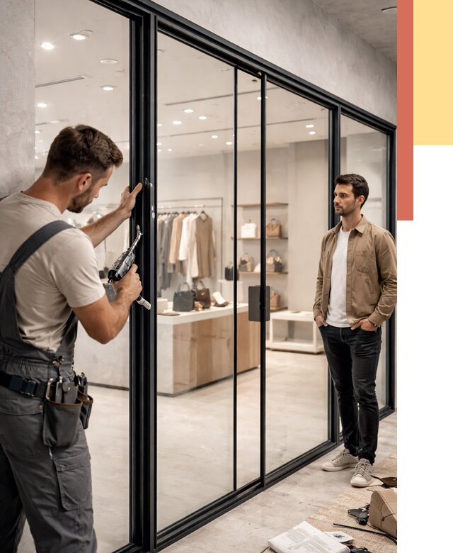 Стеклянные перегородки для магазинов в Лабинске от 8794 руб. под ключ | ОТДЕЛОЧНИК-Лбк