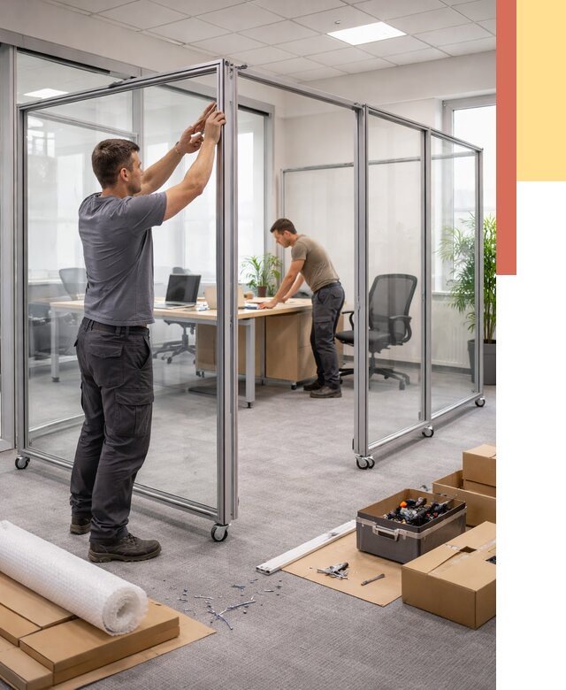 Мобильные офисные перегородки в Лабинске от 13405 руб. — установка под ключ | ОТДЕЛОЧНИК-Лбк