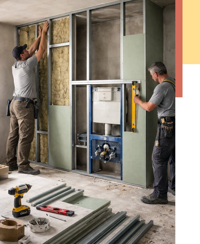 Установка сантехнических перегородок в Лабинске от 9115 руб. | ОТДЕЛОЧНИК-Лбк