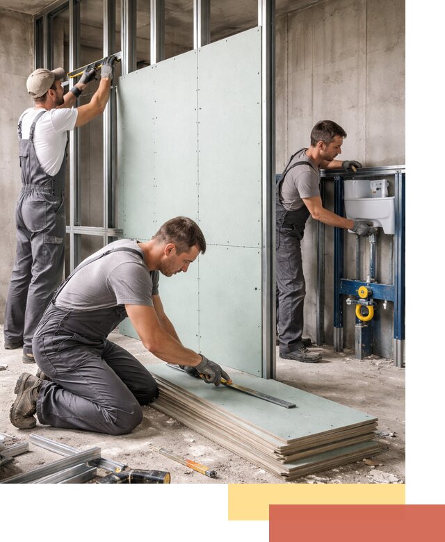 Монтаж и ремонт сантехнических перегородок в Лабинске