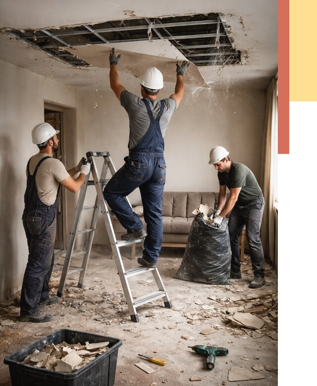 Демонтаж гипсокартонного потолка в Лабинске от 450 руб. за м2 — ОТДЕЛОЧНИК-Лбк