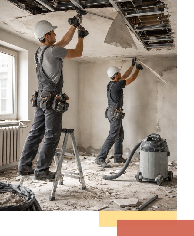 Демонтаж гипсокартонного потолка в Лабинске быстро и аккуратно