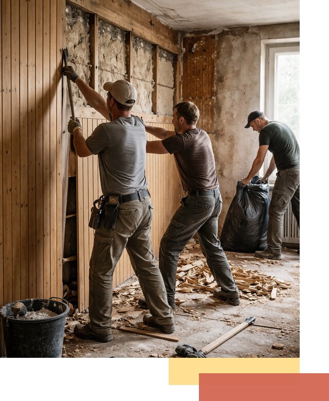 Демонтаж вагонки и вывоз материалов в Лабинске