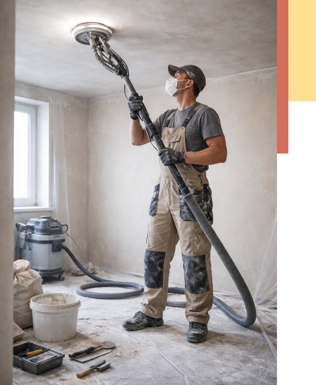 Шлифовка потолка в Лабинске от 3753 руб. — услуги шлифования потолка | ОТДЕЛОЧНИК-Лбк