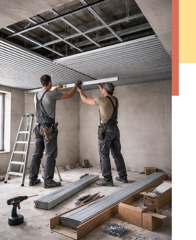 Монтаж реечного потолка в Лабинске от 4826 руб. под ключ | ОТДЕЛОЧНИК-Лбк