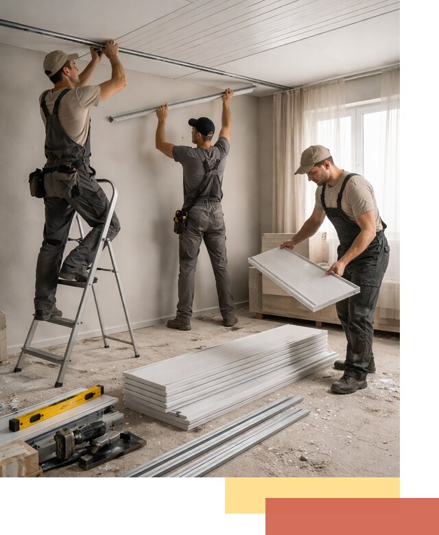 Монтаж потолка из ПВХ панелей в Лабинске оперативно и качественно