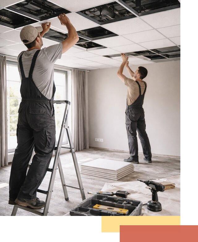 Замена плит подвесного потолка в Лабинске быстро и качественно