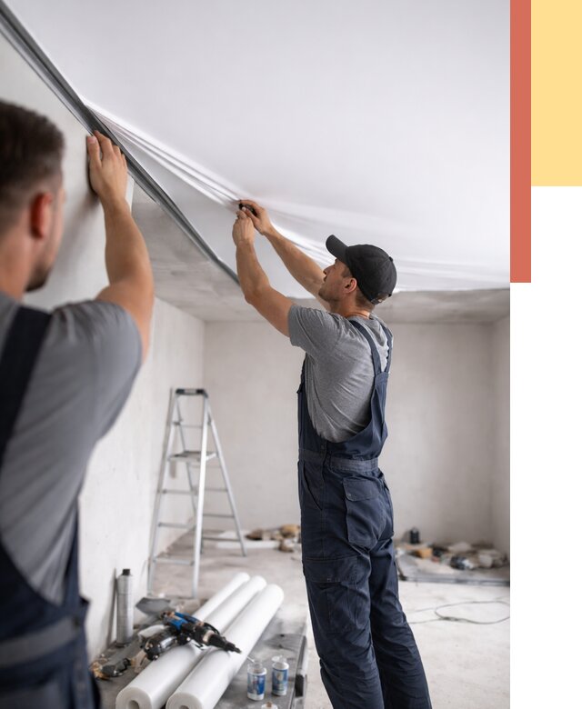 Монтаж матового натяжного потолка в Лабинске от 4826 руб./м² — быстро и недорого | ОТДЕЛОЧНИК-Лбк