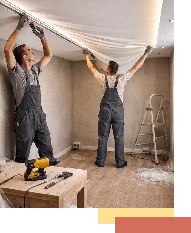 Монтаж натяжного потолка с подсветкой в Лабинске цена и сроки