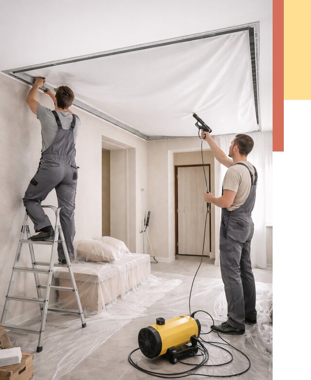 Монтаж натяжного потолка в прихожей в Лабинске от 2842 руб. под ключ | ОТДЕЛОЧНИК-Лбк