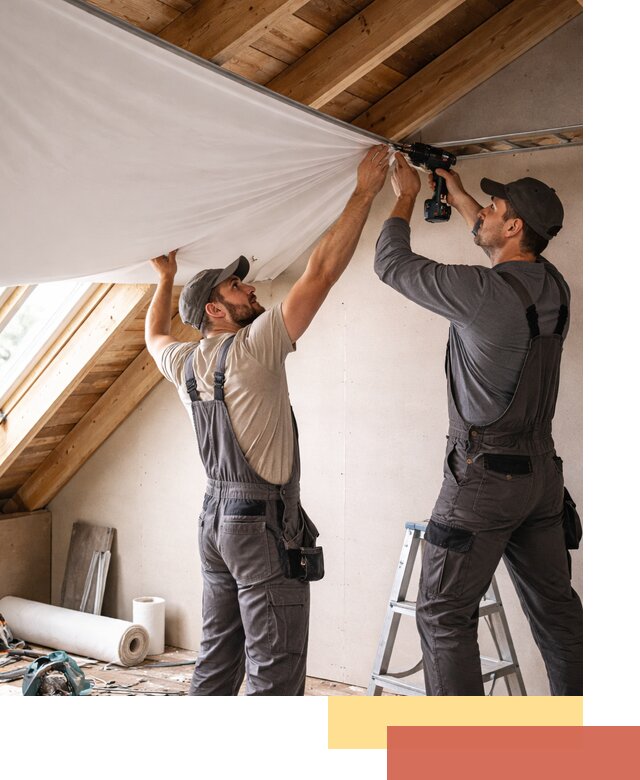 Монтаж натяжного потолка в мансарде в Лабинске