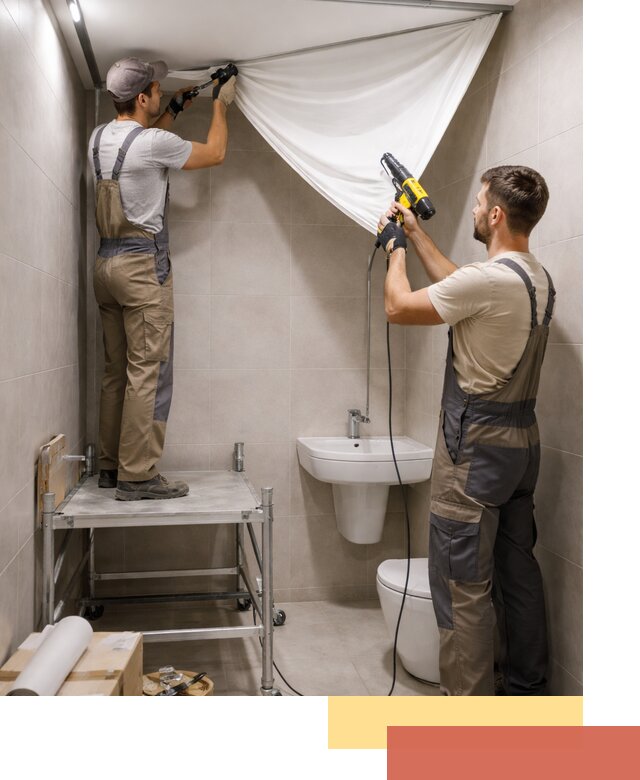 Монтаж натяжного потолка в санузле в Лабинске