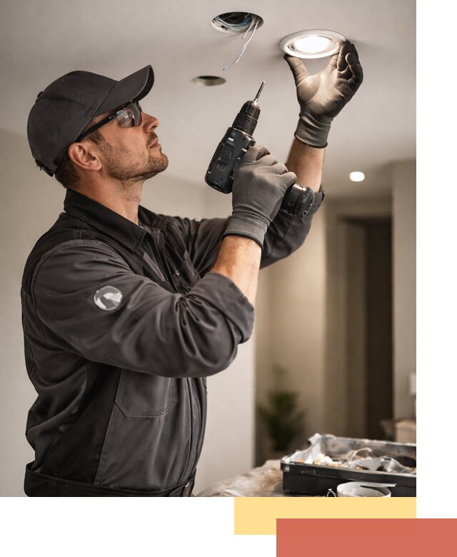 Установка точечных светильников в натяжной потолок в Лабинске