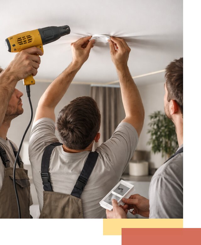 Ремонт прокола полотна натяжного потолка в Лабинске