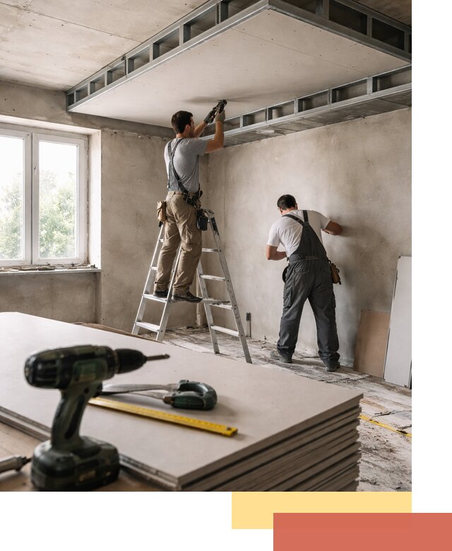 Двухуровневый потолок из гипсокартона в Лабинске