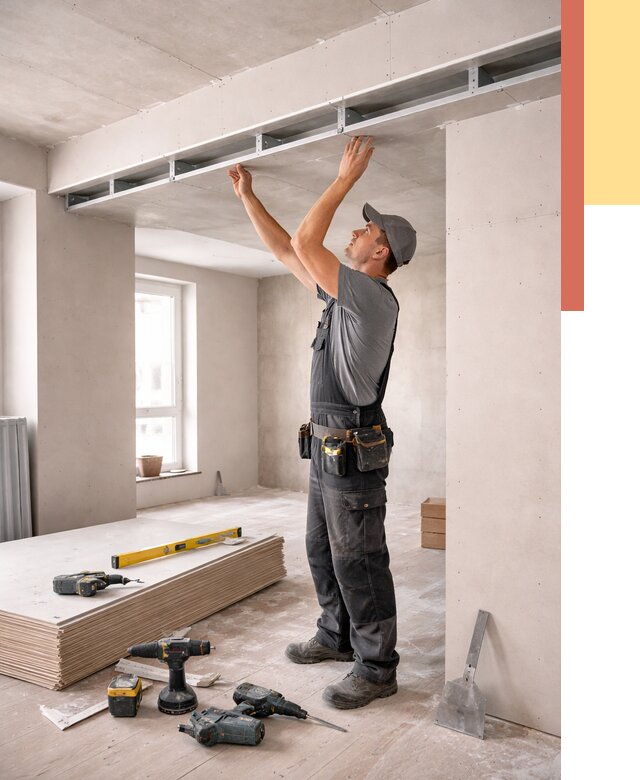 Потолок из гипсокартона с нишей в Лабинске от 1341 руб. под ключ | ОТДЕЛОЧНИК-Лбк