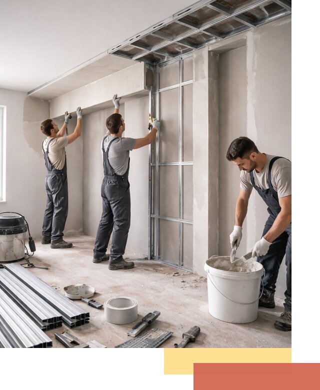 Монтаж потолка из гипсокартона с нишей в Лабинске