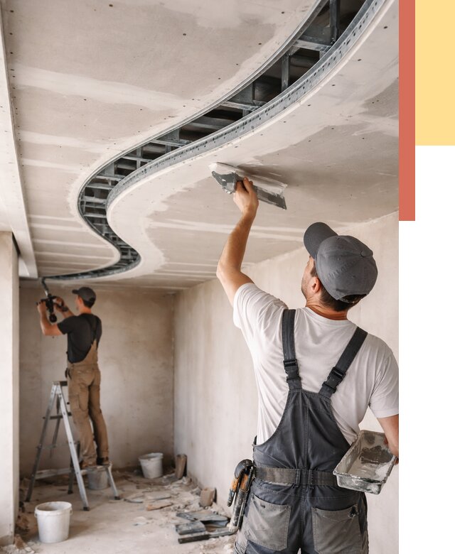 Криволинейный потолок из гипсокартона в Лабинске от 2252 руб./м2 | ОТДЕЛОЧНИК-Лбк