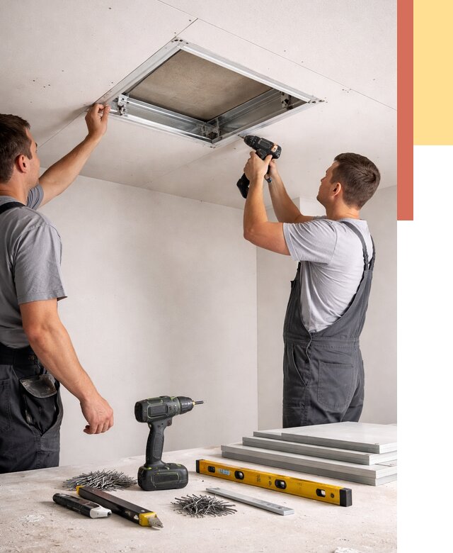 Установка люка в потолок ГКЛ в Лабинске от 2681 руб. под ключ | ОТДЕЛОЧНИК-Лбк