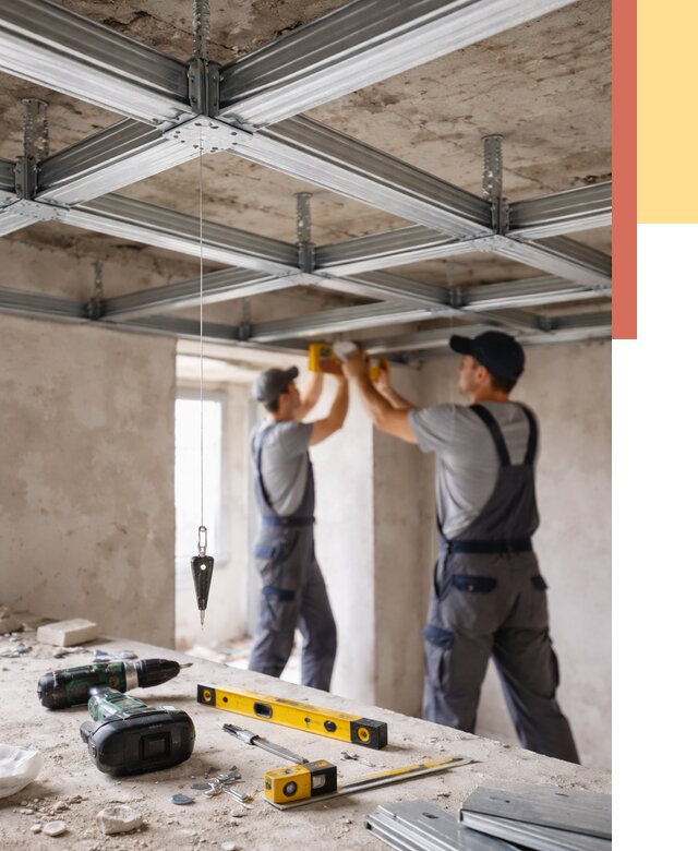Монтаж каркаса потолка из профиля в Лабинске от 4826 руб. — услуги ОТДЕЛОЧНИК-Лбк
