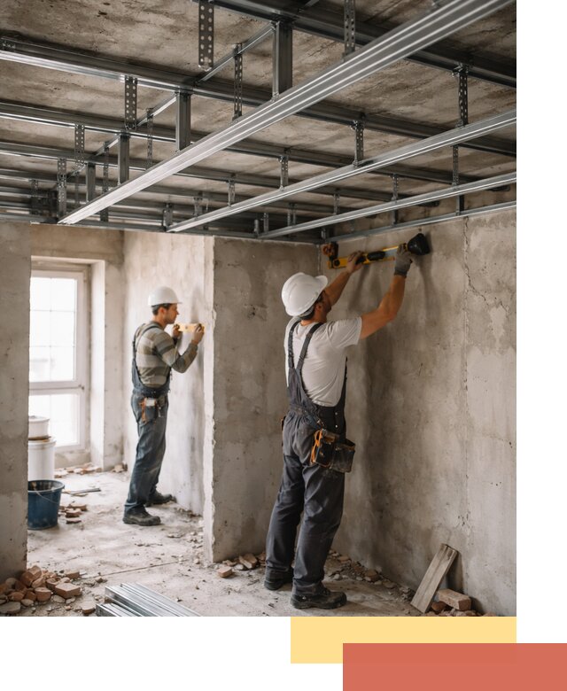 Монтаж каркаса потолка из профильного профиля в Лабинске