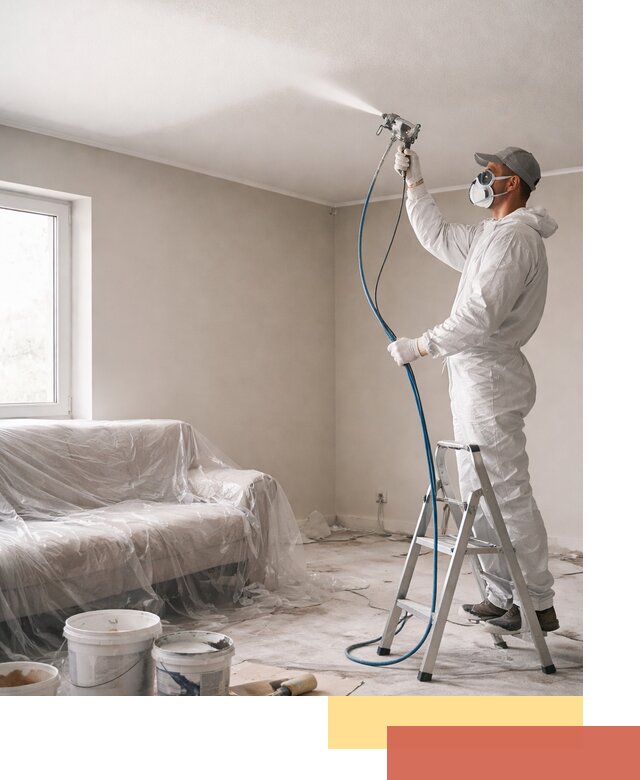 Покраска потолка краскопультом в Лабинске быстро и качественно