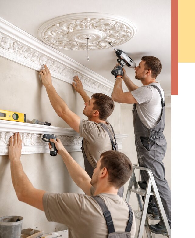 Монтаж лепнины на потолок в Лабинске от 3432 руб. быстро и недорого | ОТДЕЛОЧНИК-Лбк