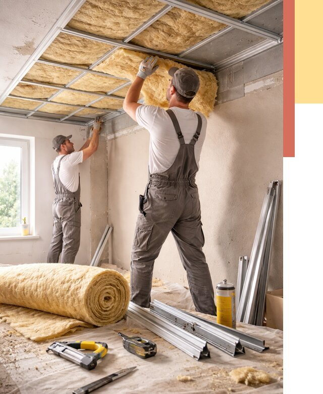 Утепление потолка в Лабинске от 7721 руб/м2 — недорого, быстро, под ключ | ОТДЕЛОЧНИК-Лбк