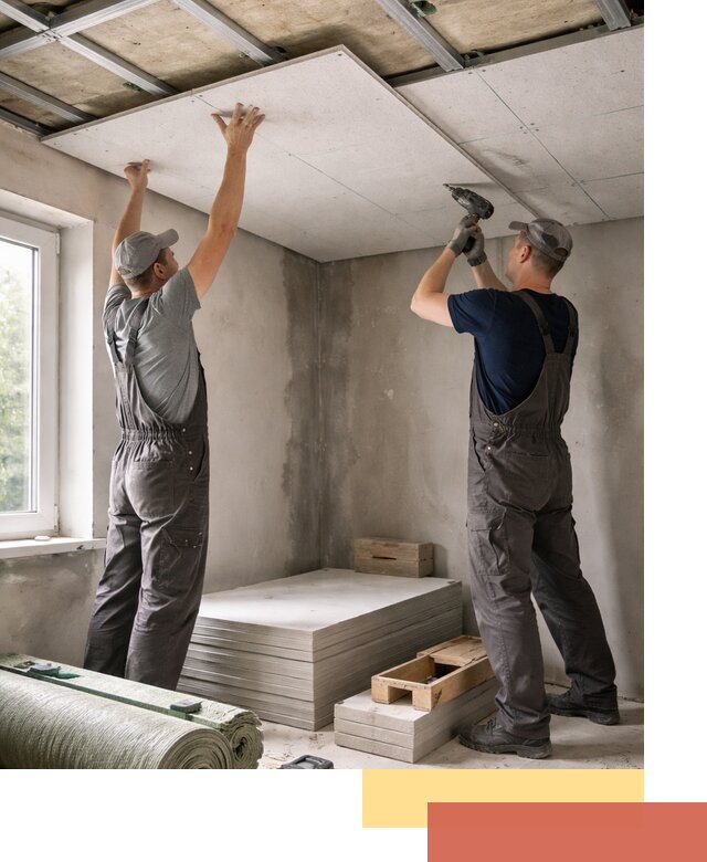 Шумоизоляция потолка панелями ЗИПС в Лабинске